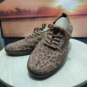 Leopard Print Lace-Up Sneakers